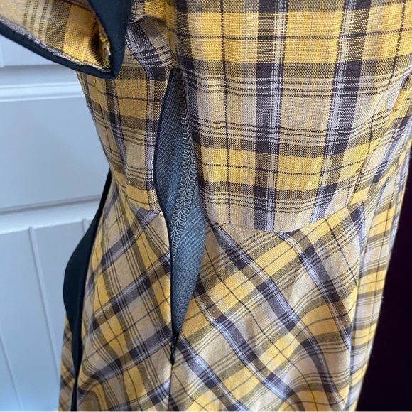 Yellow plaid picnic Pin up dress - Picture 6 of 9
